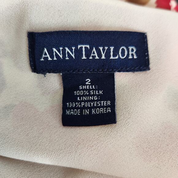 Vintage Ann Taylor Silk Floral Midi Dress – Sleeveless with Ruffle Neckline SZ 2 - Picture 3 of 7